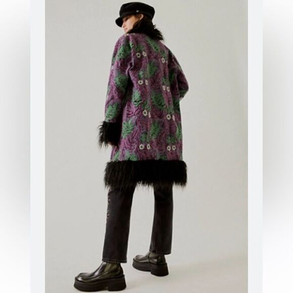 FP x Anna Sui Jacquard Faux Fur Jacket - Picture 1 of 8